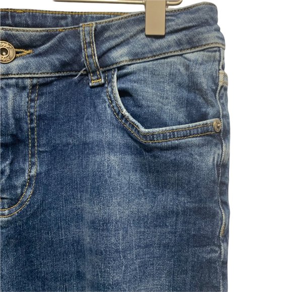 Maryley Stretch Crop Fray Hem Jeans Hippie Grunge Size US 28 - Picture 4 of 11